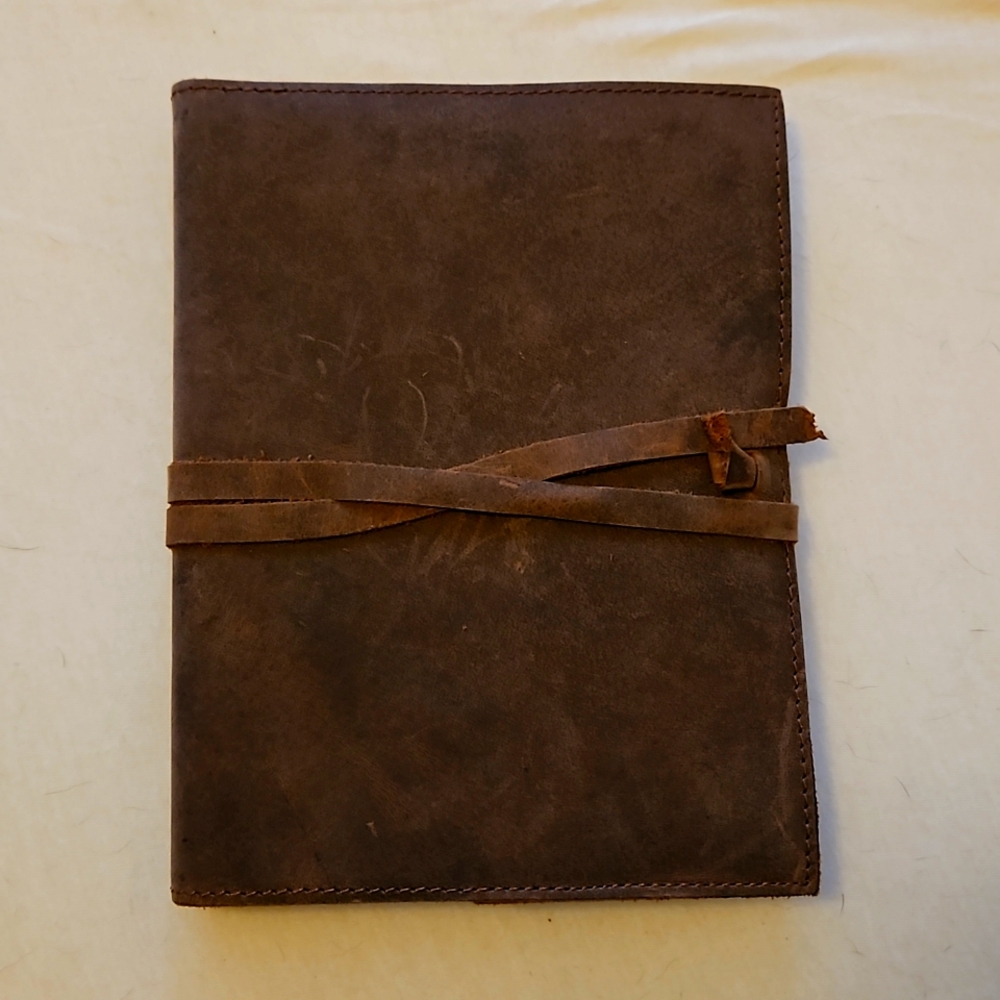 Leather bound notebook with handmade pages custom awesome gift
